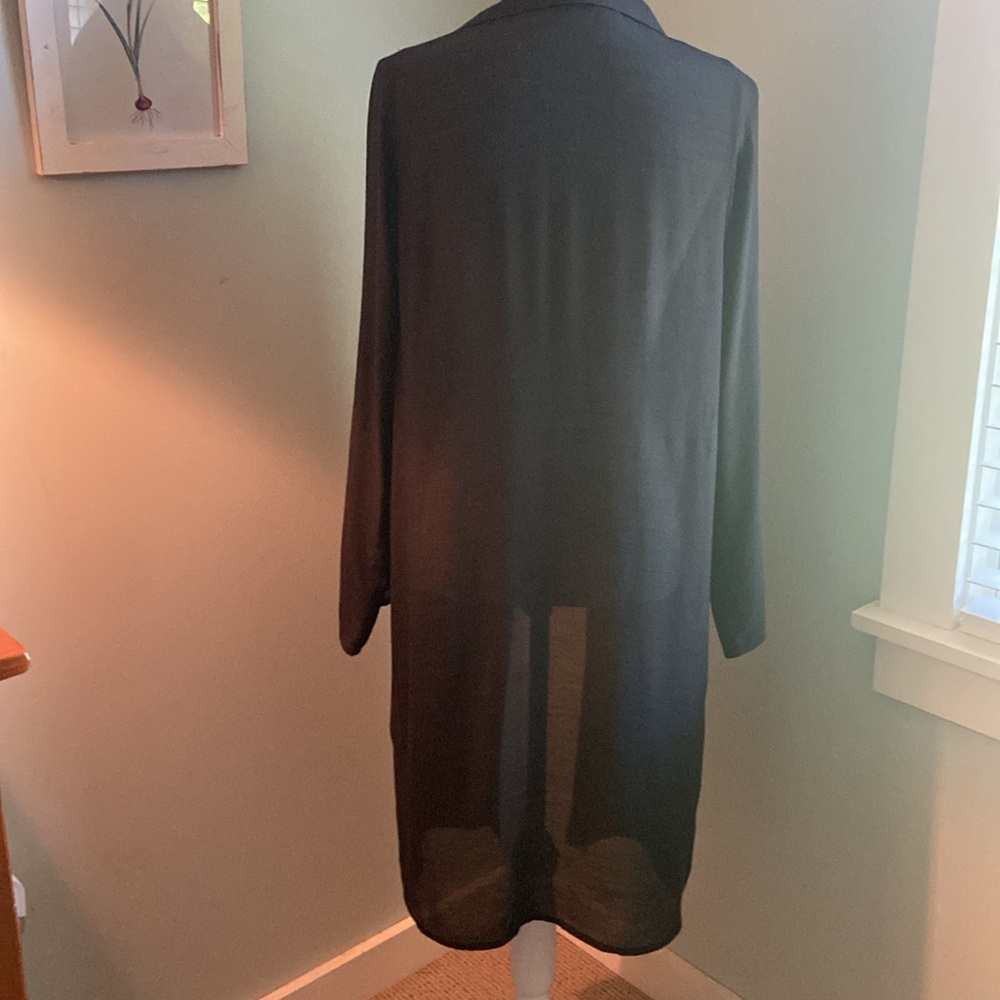 Rebellion Black Sheer Longline Duster Cover Up Sz S - Picture 4 of 7